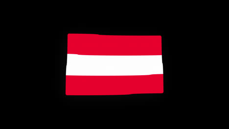 Nationalflagge-Österreichs,-Ländersymbol,-Nahtlose-Schleifenanimation,-Winken-Mit-Alphakanal